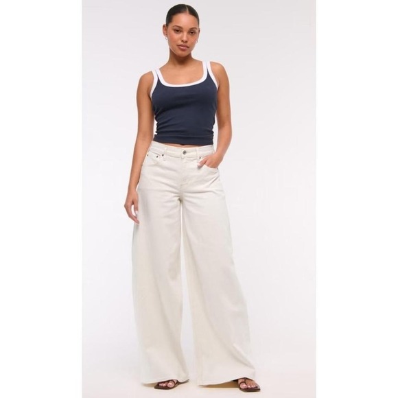 Abercrombie & Fitch Denim - Abercrombie & Fitch The 90s Relaxed High Rise Jeans Beige Women's Size 31 Long